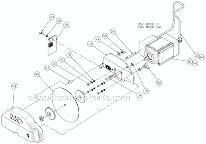 Page B Diagram and Parts List for MK-212  MK Diamond Tile Saw